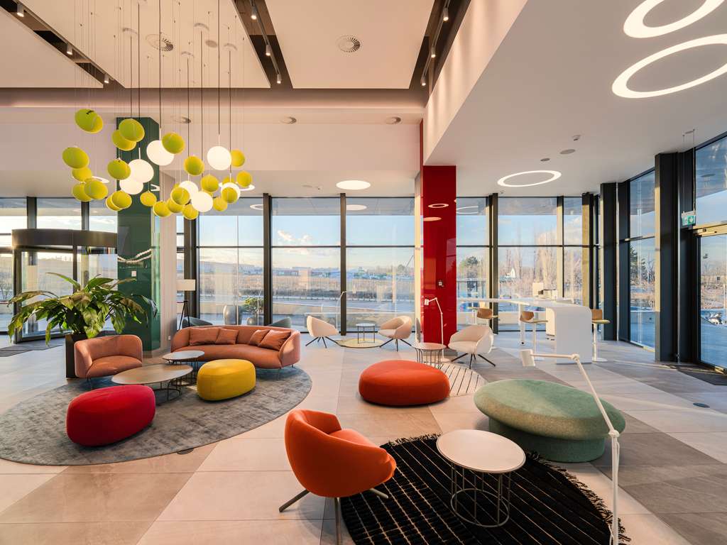 Colourful lobby seating at ibis Styles Chisinau